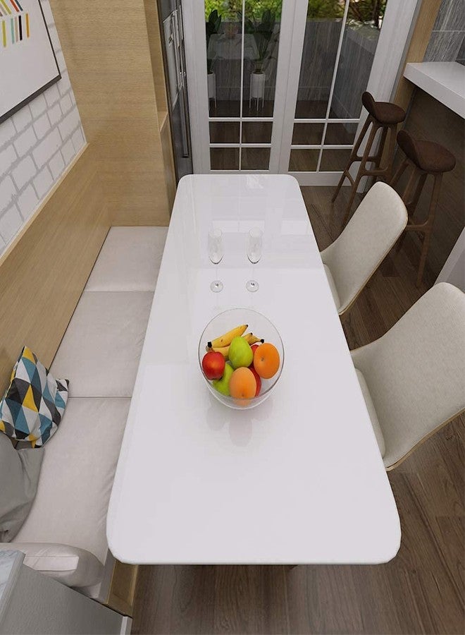 WISDOM White Glossy Self Adhesive Vinyl PVC Film Pure White Glossy Wall Paper Shelf Liner for Walls Furniture Door Wardrobe Almirah DIY Renovation Size : 24'' x 80' inches - Image 4